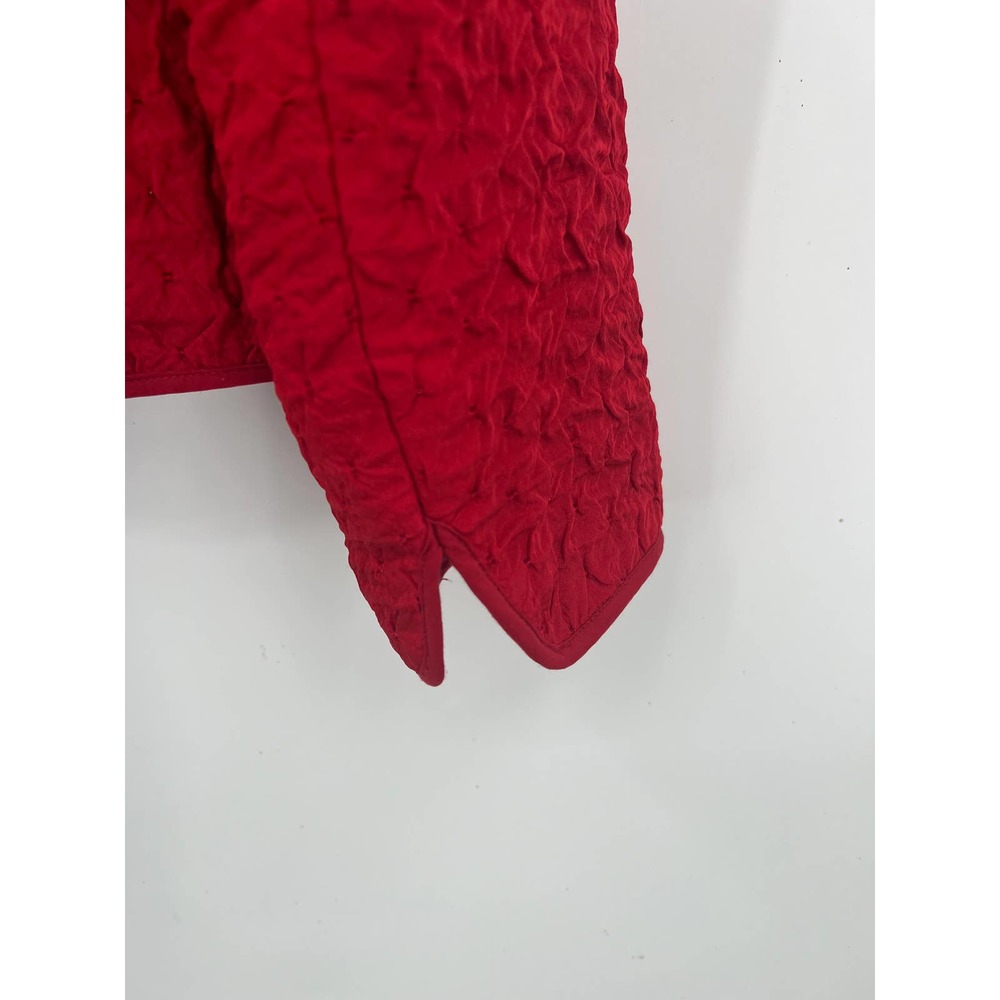 Chico's fully lined red crinkle texture blazer jacket size 1 or size 8 - Picture 6 of 8